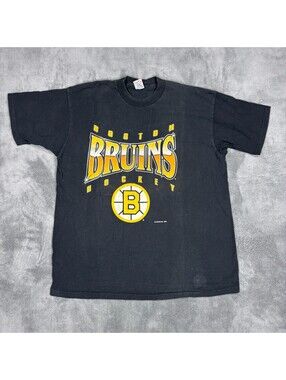 Vintage 1994 Salem Boston Bruins NHL T Shirt Mens XL Black Made In USA Hockey